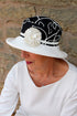 Vintage Fabric Black and White Floral Hat