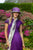 Limited Edition Purple & Grey Eclectic Vintage Ladies Small Brim Hat