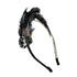 Iridescent Black and Bottle Green Jewel and Feather Headband for Cocktail Parties