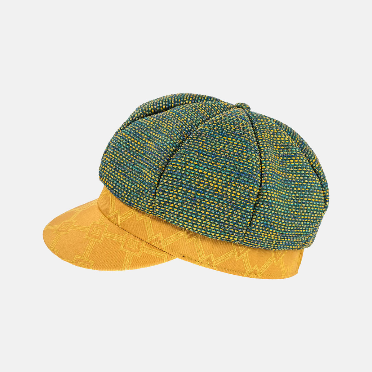 Baker Boy Cap in Mustard and Turquoise – Proppa Toppa Hats