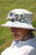 Vintage Fabric Floral Hat with Blue Flower