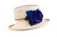 Cream Boned Hat with Flower Decoration