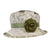 Green/ Cream Small Brim Limited Edition Boned Ladies Hat with Flower Trim