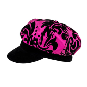 Shower Resistant Ladies Velour & Taffeta Baker Boy Cap