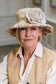 Vintage Fabric Hat with Cream Flower