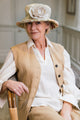 Vintage Fabric Hat with Cream Flower