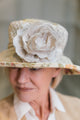 Vintage Fabric Hat with Cream Flower