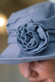 Linen Cloche Hat Soft Brim with Detachable Flower Brooch