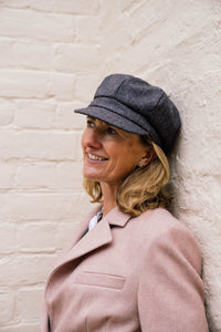 Feminine Tweed Wool Baker Boy Cap