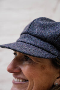 Feminine Tweed Wool Baker Boy Cap