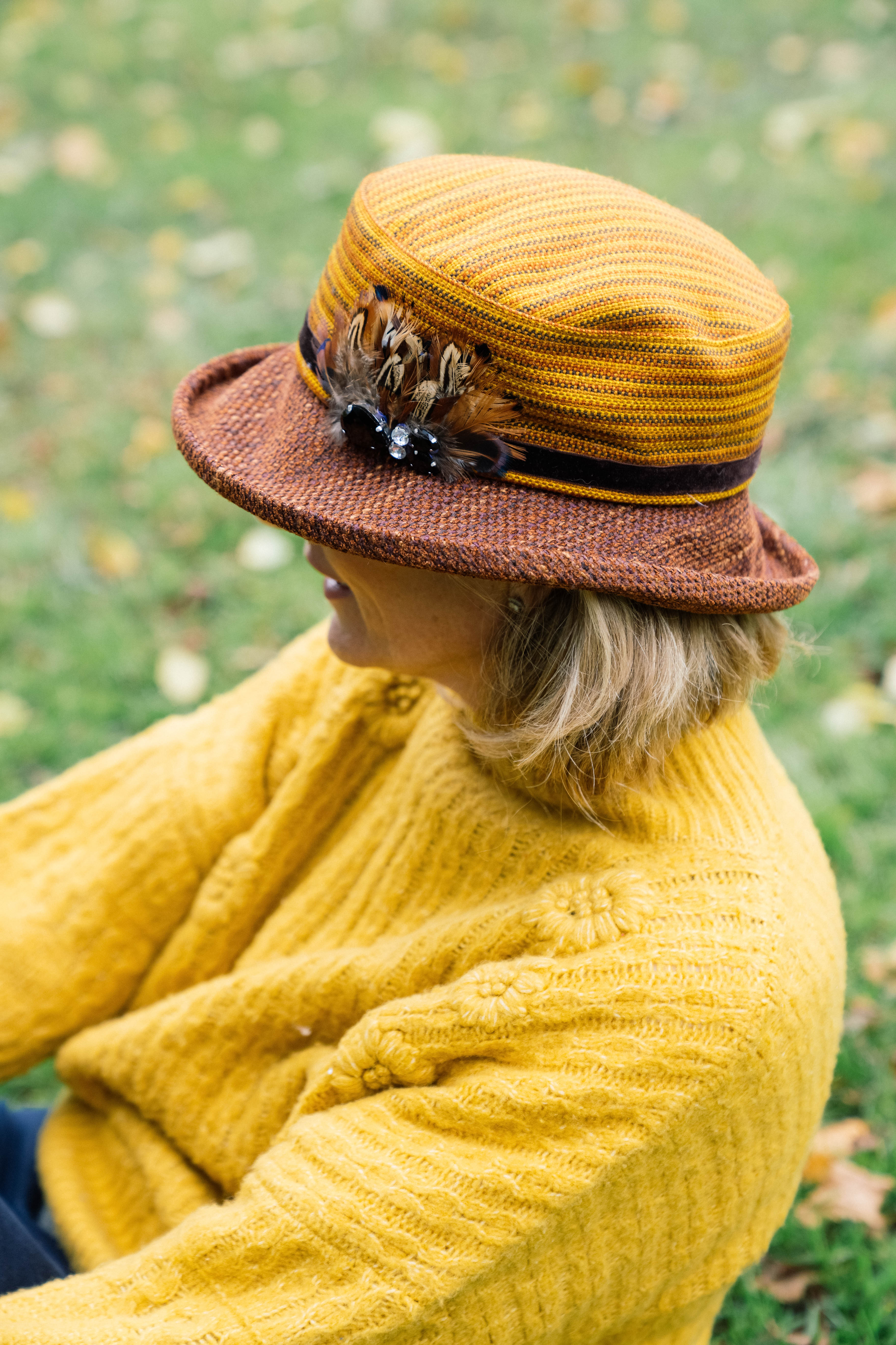 Limited Edition Autumn Woven Chenille Rich Autumn Coloured Hat