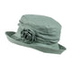 Linen Cloche Hat Soft Brim with Detachable Flower Brooch