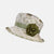 Olive and Cream Vintage Fabric Hat with Spotty Ribbon Detail