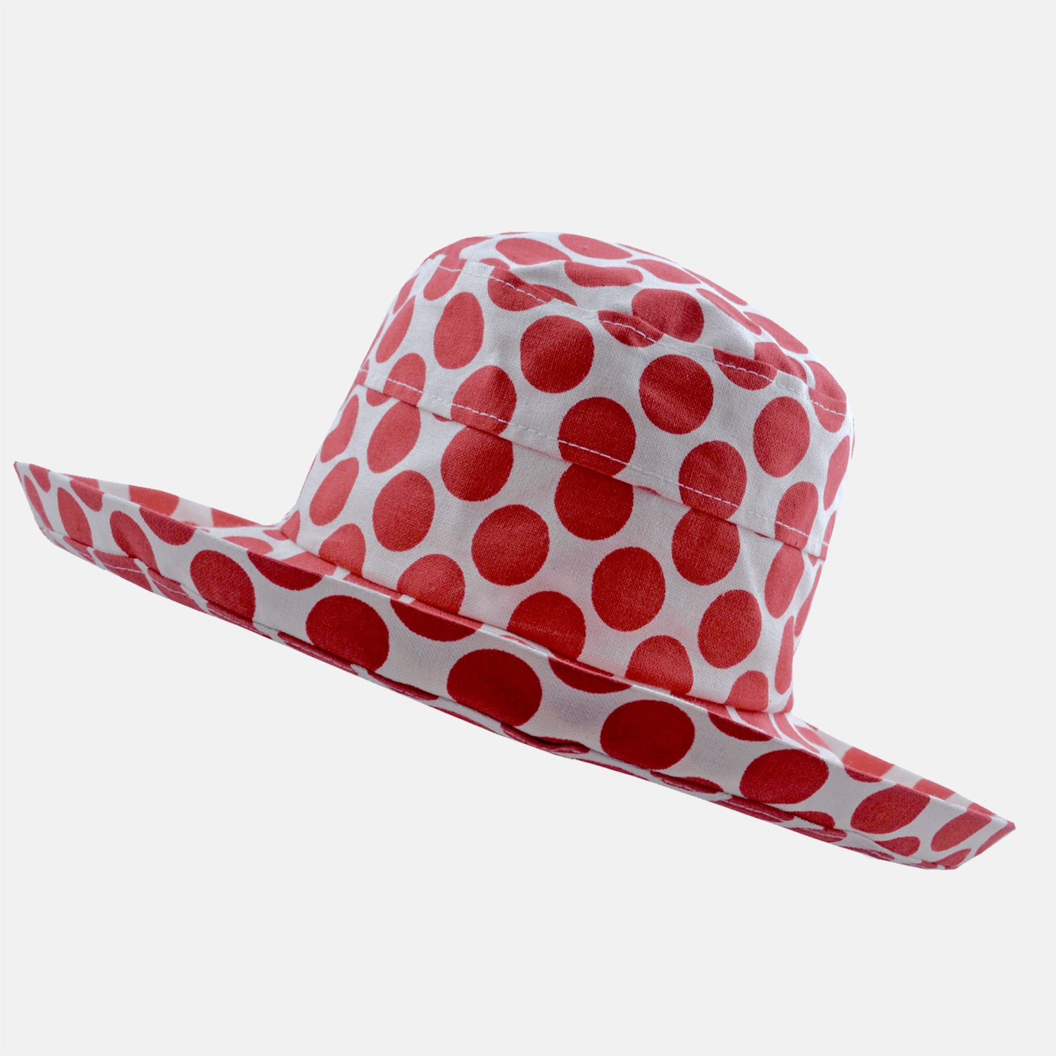 Spotty Cotton Sun Hat - Large Brim – Proppa Toppa Hats