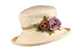 Cream Boned Hat with Flower Decoration