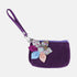 Bright colourful Coin Purses trimmed with a vintage style handmade flower with detachable wrist strap and zip fastener.