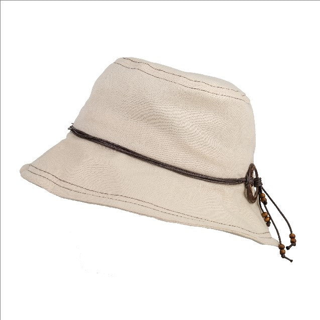 Cream Cotton Walking Beach Sun Hat Trimmed with String Band. – Proppa ...