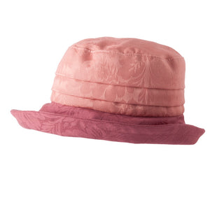 Soft Brim Coral & Pink Damask Hat 1930,s Fabric