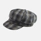 Checked Wool Look Winter Baker Boy Peak Cap.