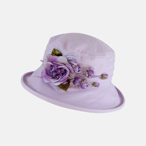 Linen, Packable Sun Hat with Silk Flower - Limited Edition Colour
