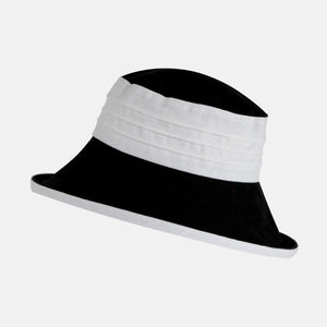 Large Brim Linen, Packable Sun Hat - Limited Edition Colour - Black & White