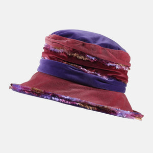 Wine, Purple and Pink Fluffy Velvet Hat