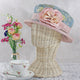 Small Brim Brocade Hat with Flower Decoration