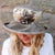 Vintage Fabric Tapestry Winter Hat with Feather Decoration