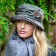 Yorkshire Tweed and Velvet Cloche Style Hat