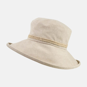 Natural Linen Hat with Boned Brim and Hessian Band