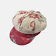 Ladies Tapestry Floral Baker Boy Cap Cream & Red Brocade