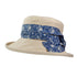 Cream Cotton Hat with China Blue Print Floral Band