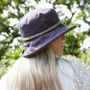Packable Linen Sun Hat with String Plait