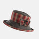Checked Hat with Boned Brim and Matching Bow