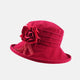 Water Resistant Velour Hat with Flower Decoration