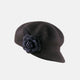 Felted Wool Cap with Flower Decoration