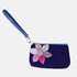 Ladies Girls Suedette Coin Purse with Handmade Floral Flower. Detachable Handle and zip top fastener.