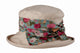 Cream Cotton Boned Hat with Floral Sash